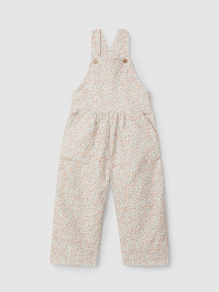 Salopette en velours c�tel� fleuri