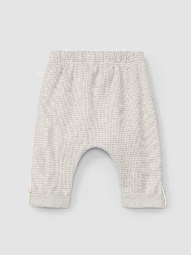 Cal�as pull-up em malha jacquard de pied-de-poule