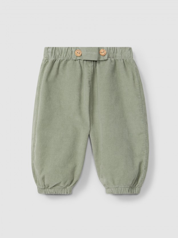 Pull-up micro-corduroy pants Pull-up micro-corduroy pants
