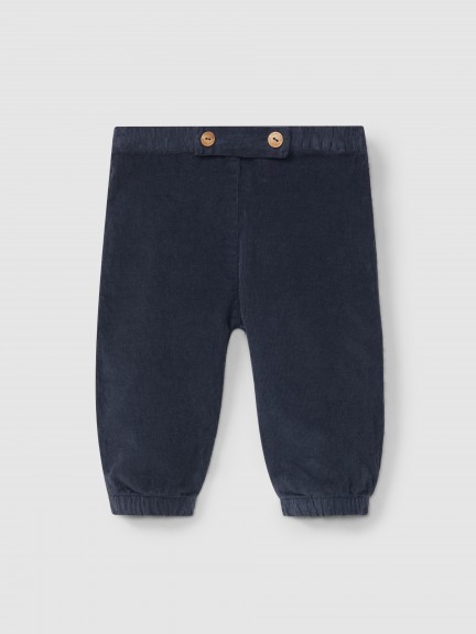 Pantalon pull-up en velours micro-c�tel�