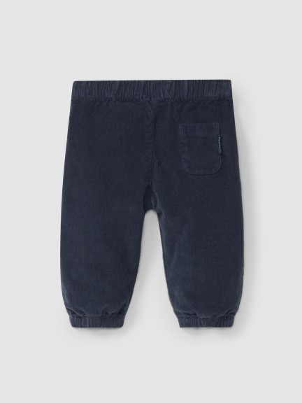 Calça pull-up em micro-bombazine Calça pull-up em micro-bombazine