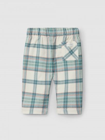 Pantalón pull-up de pana a cuadros Pantalón pull-up de pana a cuadros