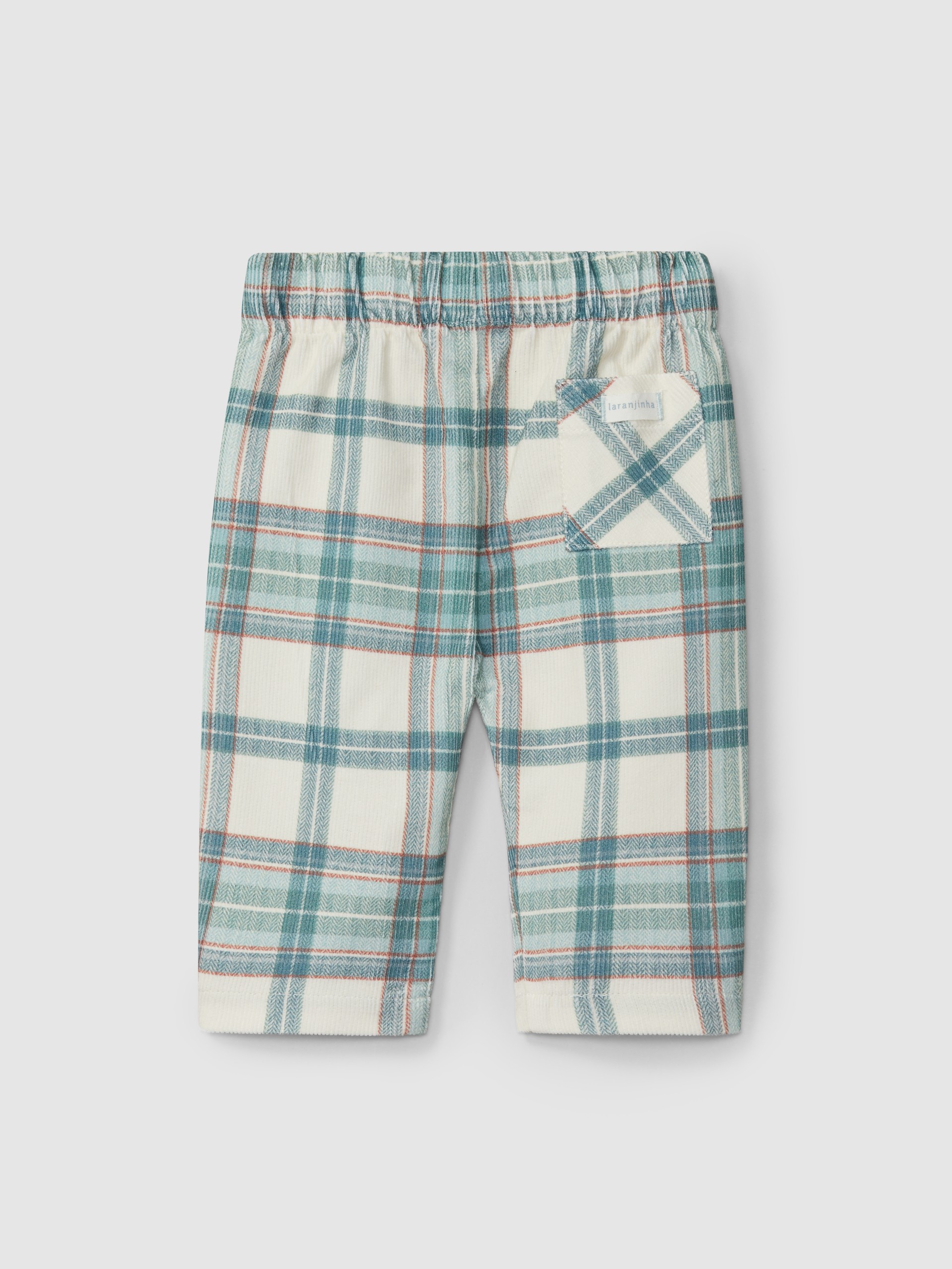 Pantalón pull-up de pana a cuadros