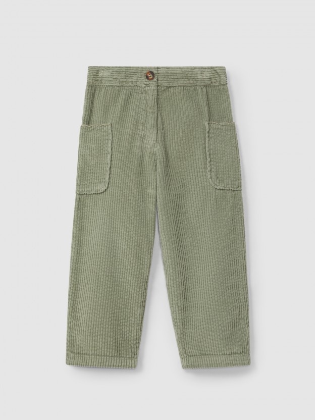 Pantalon en velours c�tel� avec poches lat�rales