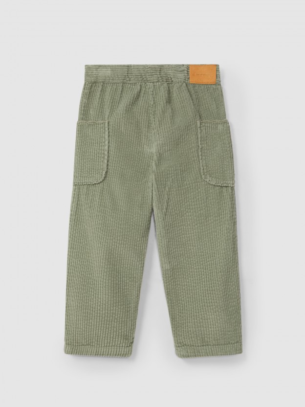 Pantalon en velours c�tel� avec poches lat�rales