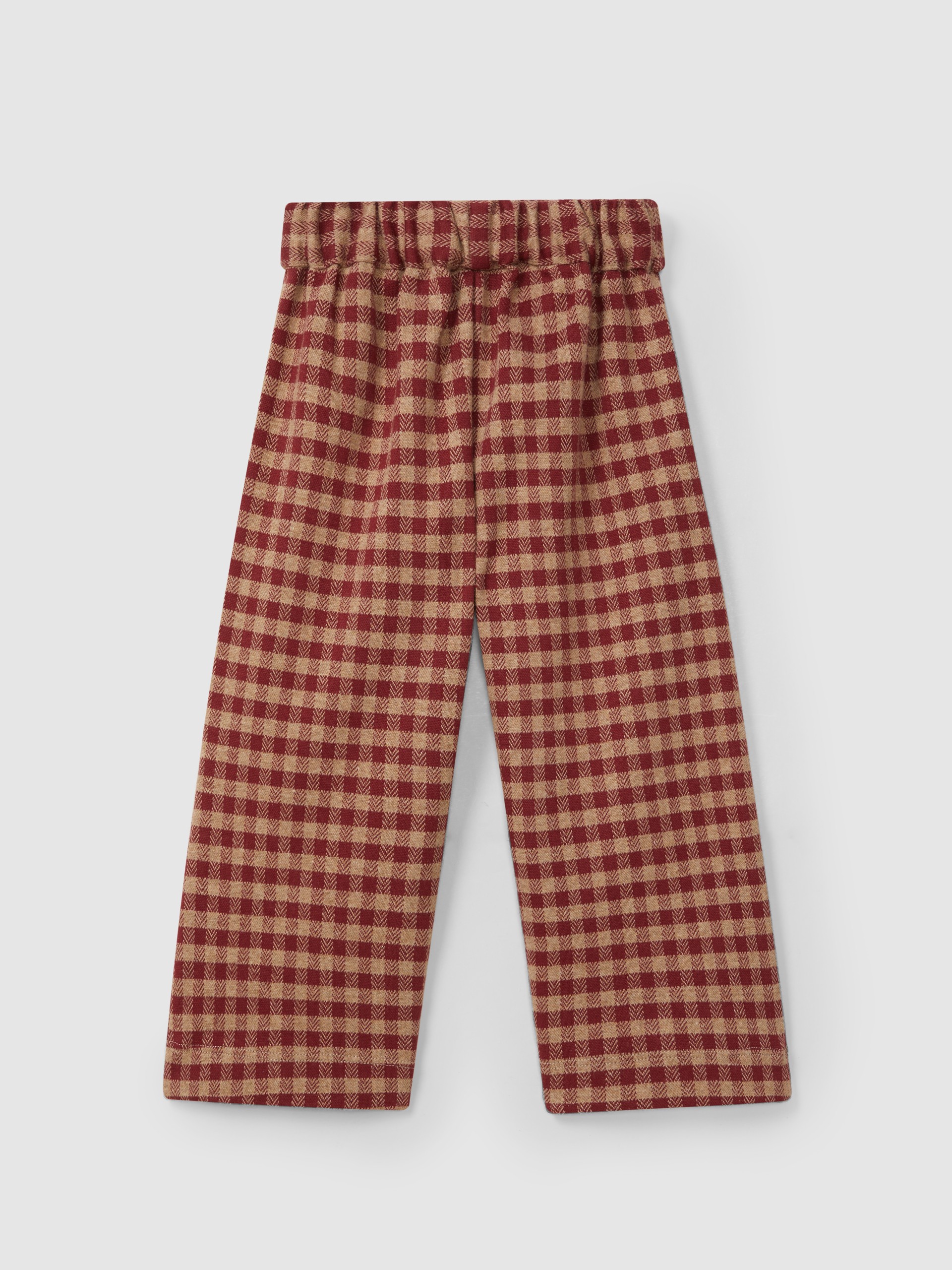 Pantalon pull-up en maille jacquard à carreaux