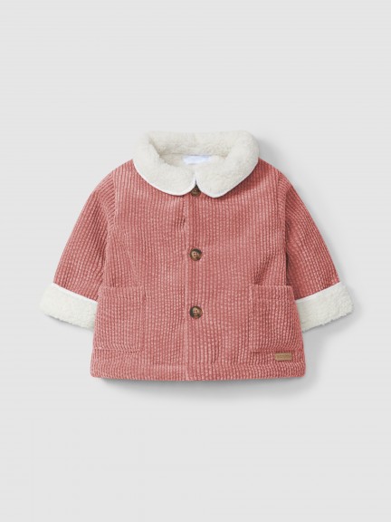 Veste en velours c�tel� � fourrure