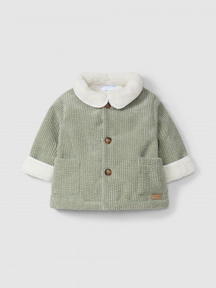 Veste en velours c�tel� � fourrure