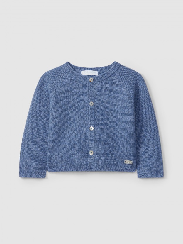 Knitted cardigan round neckline with cashmere Knitted cardigan round neckline with cashmere