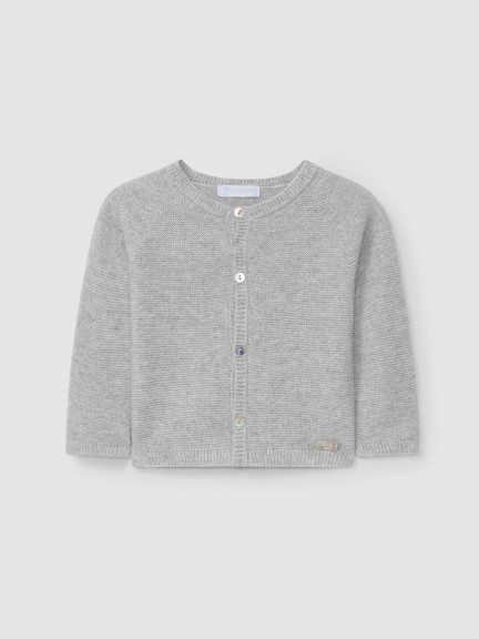 Knitted cardigan round neckline with cashmere Knitted cardigan round neckline with cashmere