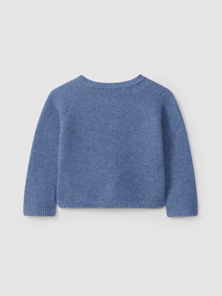 Knitted cardigan round neckline with cashmere Knitted cardigan round neckline with cashmere