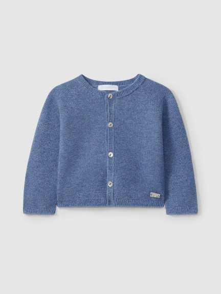 Knitted cardigan round neckline with cashmere Knitted cardigan round neckline with cashmere