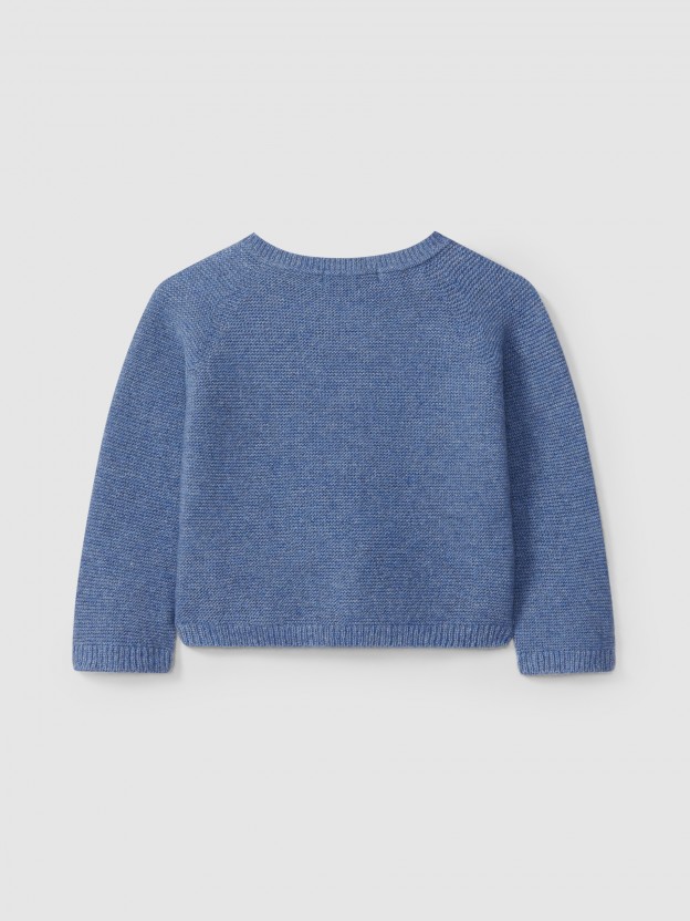 Knitted cardigan round neckline with cashmere Knitted cardigan round neckline with cashmere
