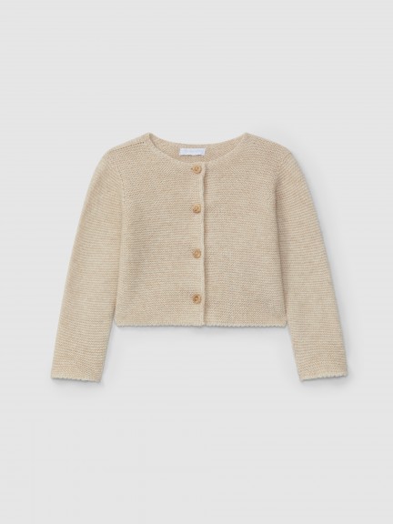 Gilet tricot� � col rond