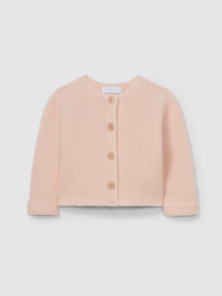 Knitted cardigan round neckline Knitted cardigan round neckline