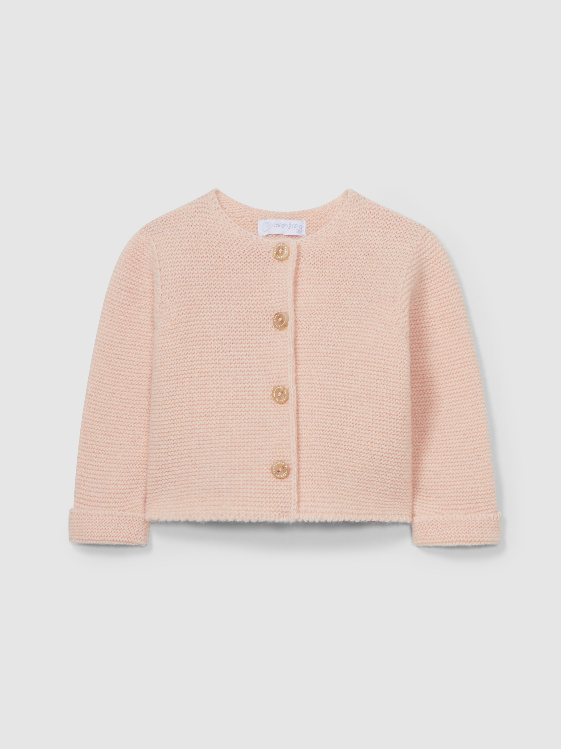 Knitted cardigan round neckline