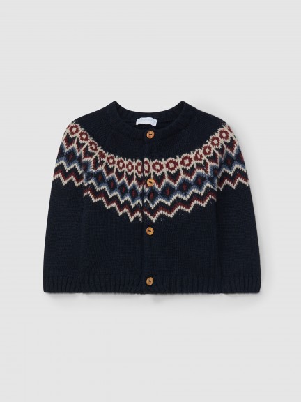 Jacquard knit cardigan Jacquard knit cardigan