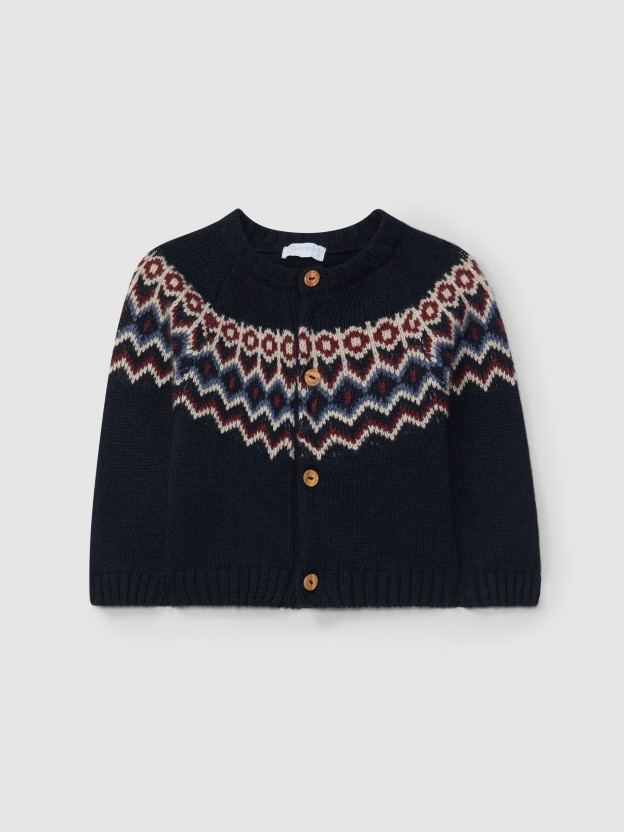 Jacquard knit cardigan Jacquard knit cardigan