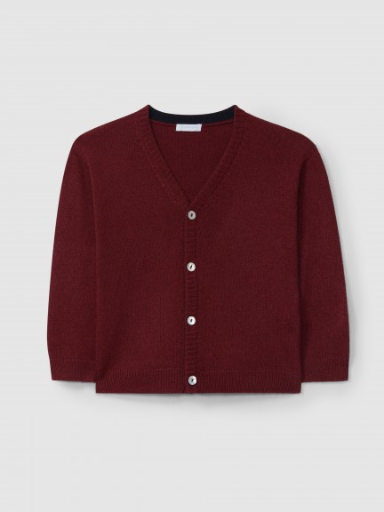 V-neck knitted cardigan with cashmere V-neck knitted cardigan with cashmere