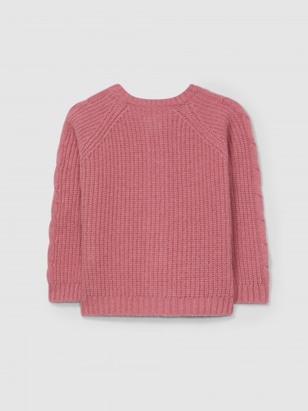 Knitted cardigan with braided detail Knitted cardigan with braided detail
