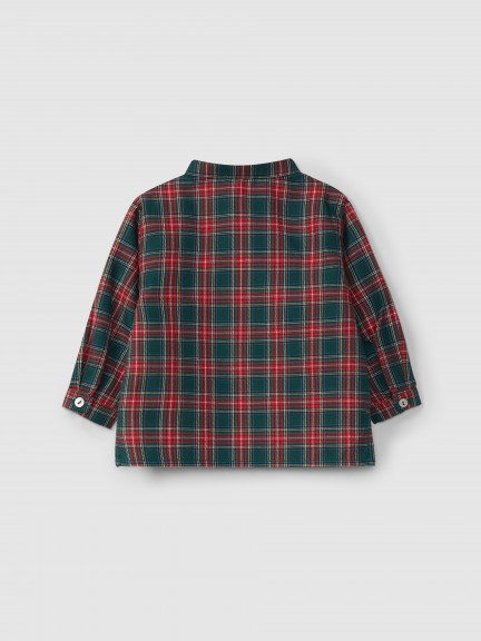 Mandarin collar plaid shirt Mandarin collar plaid shirt