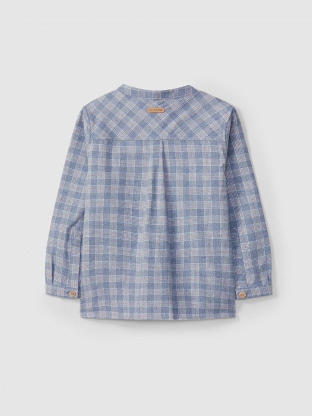 Chemise à carreaux à col mao Chemise à carreaux à col mao