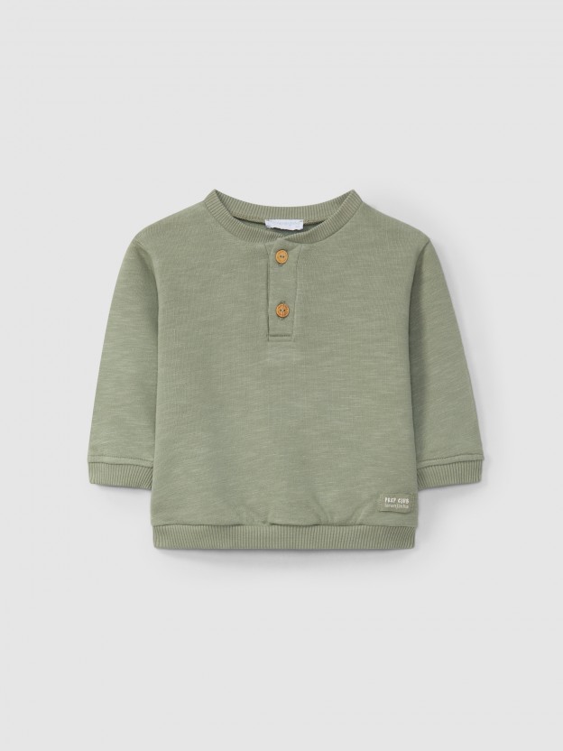 Sweatshirt em felpa lisa Sweatshirt em felpa lisa