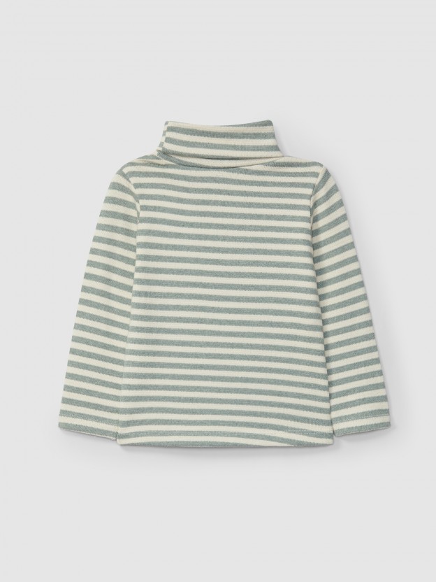 Turtleneck jumper in striped jersey knit Turtleneck jumper in striped jersey knit