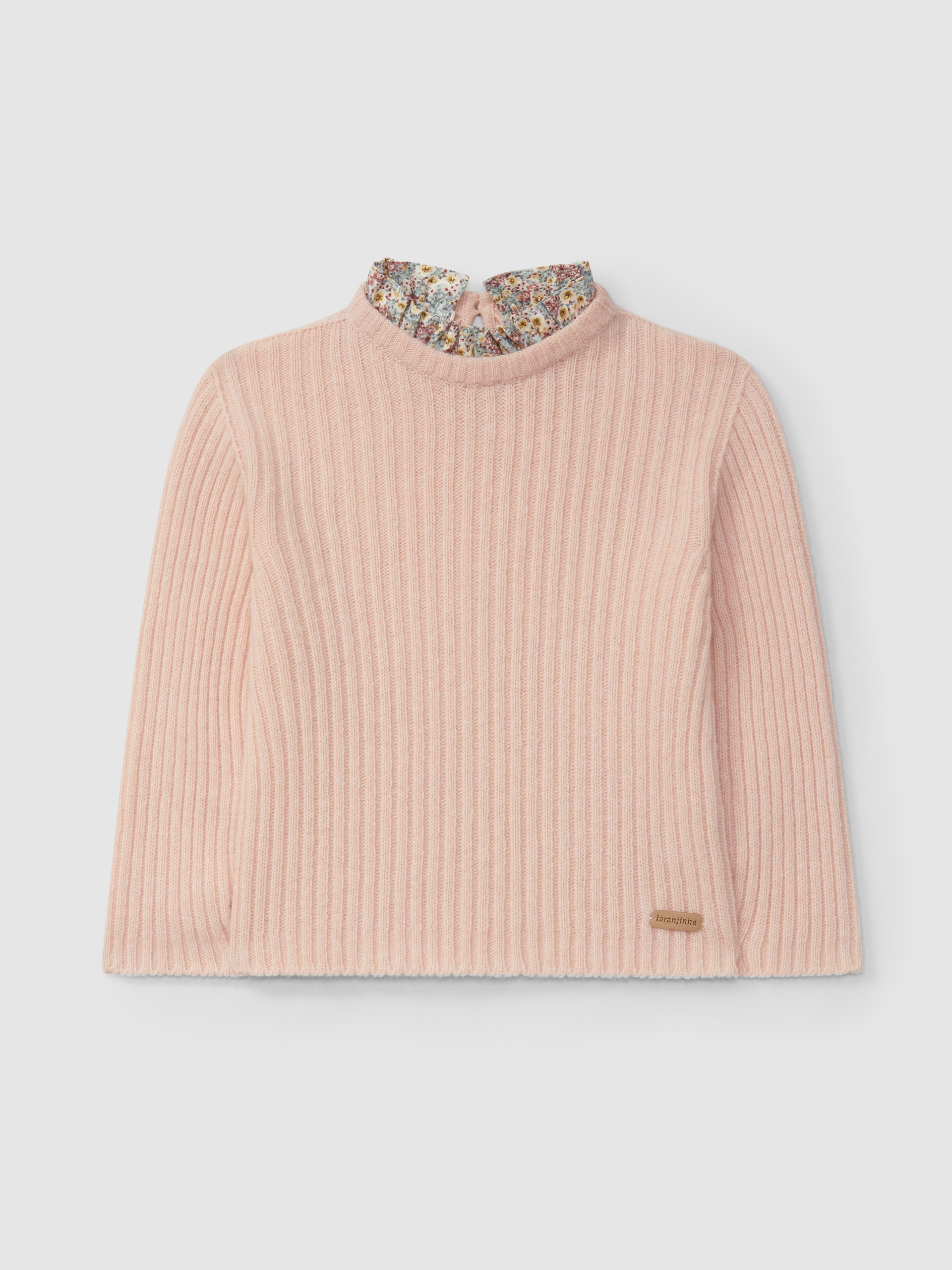 Camisola tricotada com gola amovível