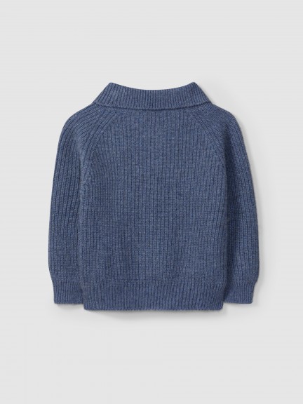 Knitted jumper with collar Knitted jumper with collar