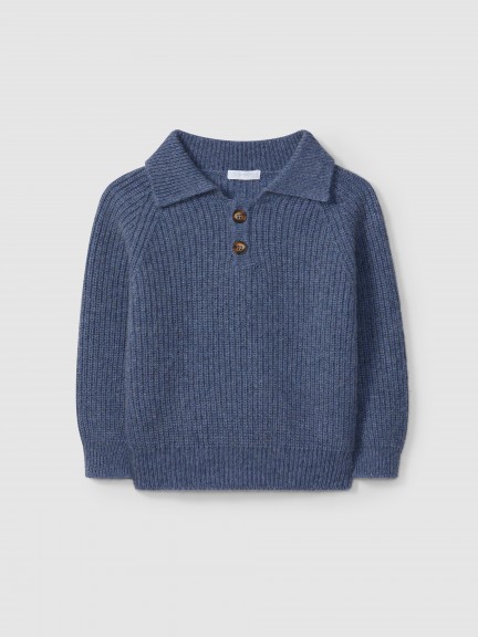 Knitted jumper with collar Knitted jumper with collar