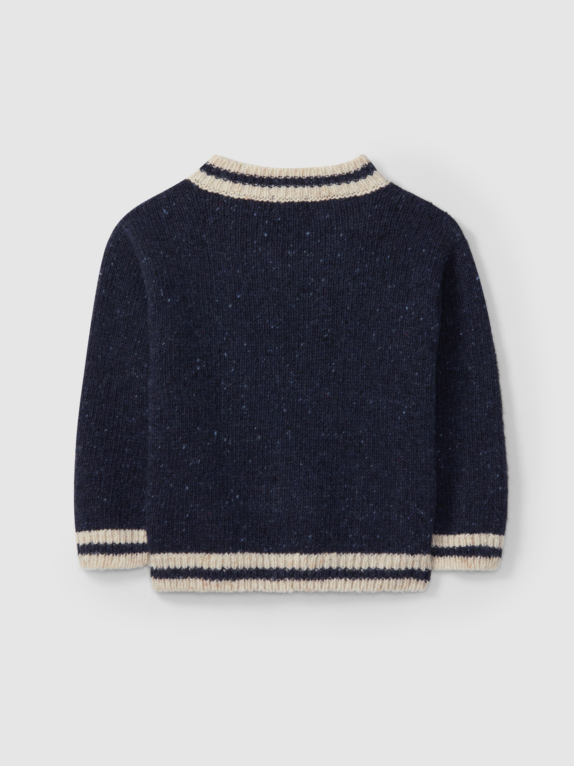 V-neck knitted jumper striped detail