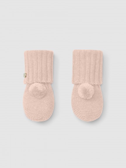 Knitted booties with pom-pom Knitted booties with pom-pom