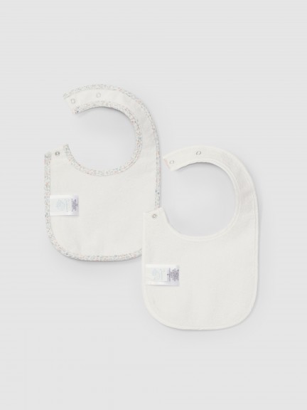 Pack of two bibs in pied-de-poule jacquard knit Pack of two bibs in pied-de-poule jacquard knit