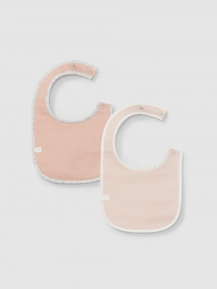 Pack of two bibs in pied-de-poule jacquard knit Pack of two bibs in pied-de-poule jacquard knit