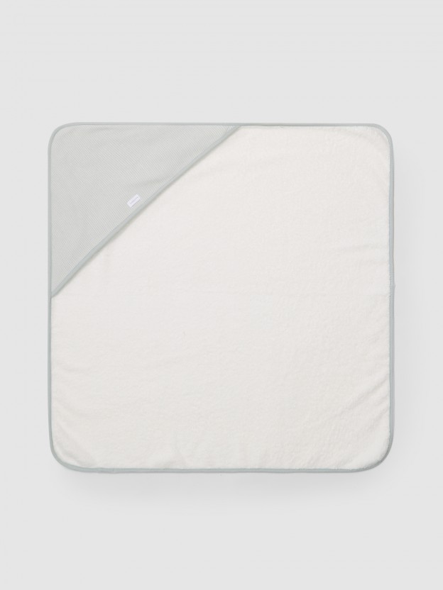 Serviette de bain en maille jacquard � pied-de-poule
