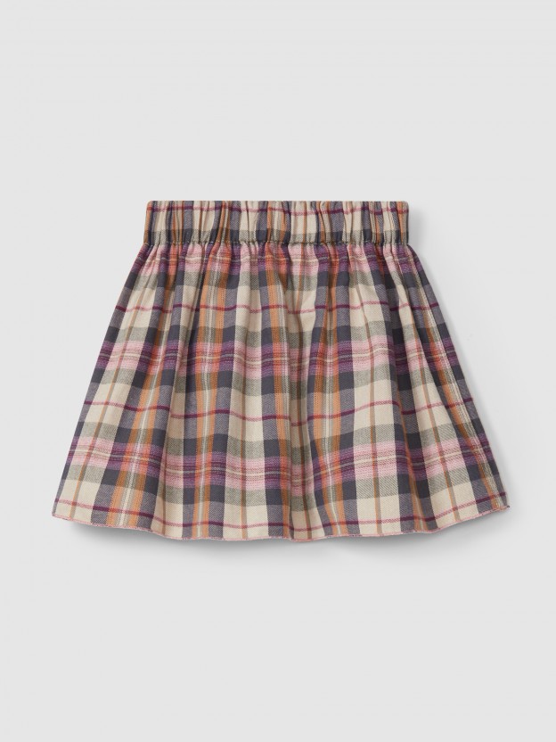 Reversible plaid and flower skirt Reversible plaid and flower skirt