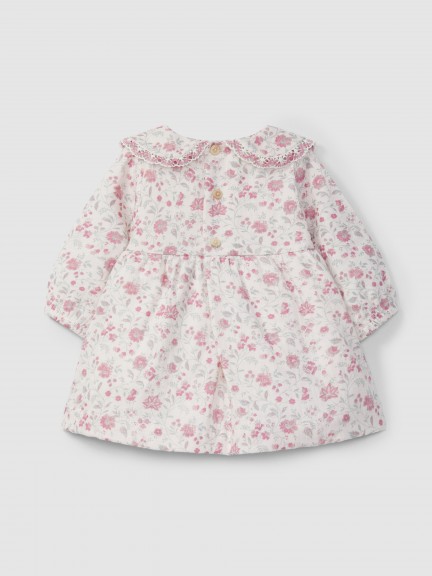 Dress in organic gauze with delicate lace detail Dress in organic gauze with delicate lace detail