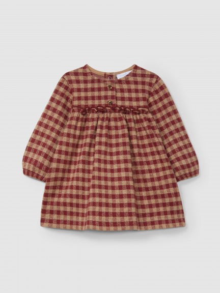 Robe en maille jacquard � carreaux