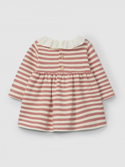 Vestido em malha jersey de riscas Vestido em malha jersey de riscas