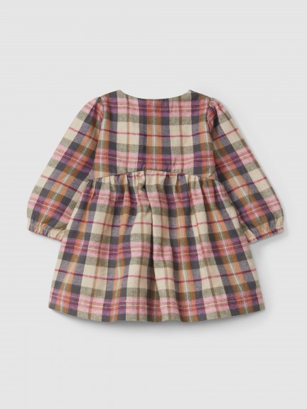 Plaid dress with lace detail Plaid dress with lace detail