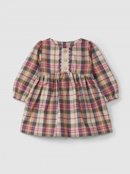 Plaid dress with lace detail Plaid dress with lace detail