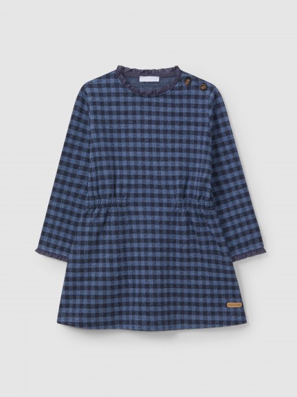 Vestido punto jacquard cuadros Vestido punto jacquard cuadros