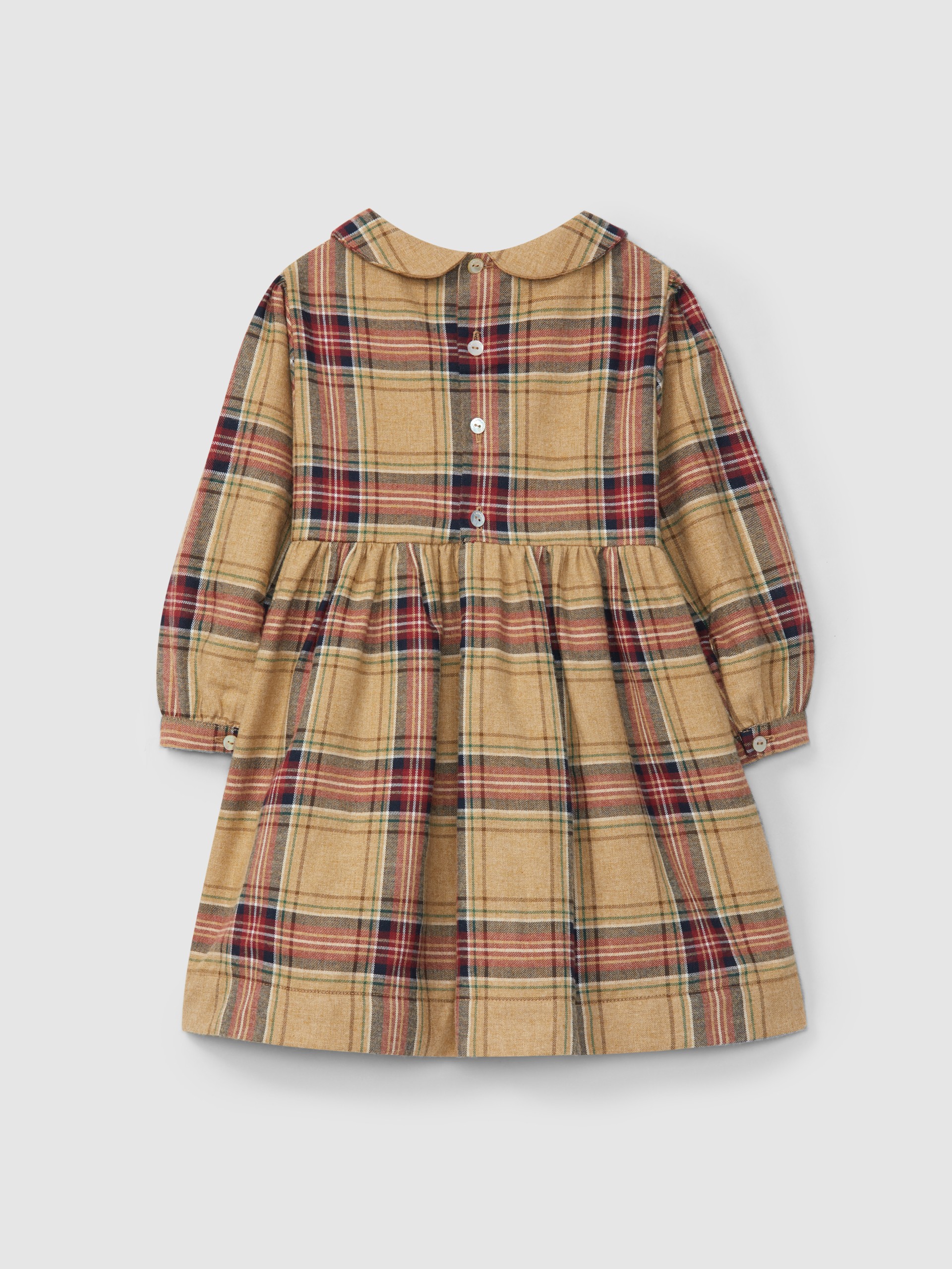 Vestido a cuadros algodón orgánico con smocks