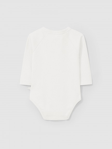 Ribbed jersey bodysuit mandarin collar Ribbed jersey bodysuit mandarin collar