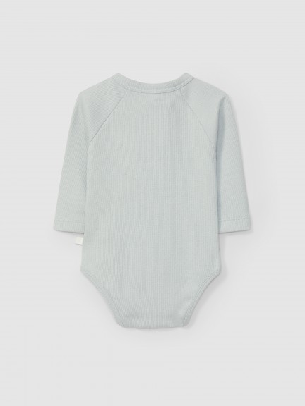 Ribbed jersey bodysuit mandarin collar Ribbed jersey bodysuit mandarin collar