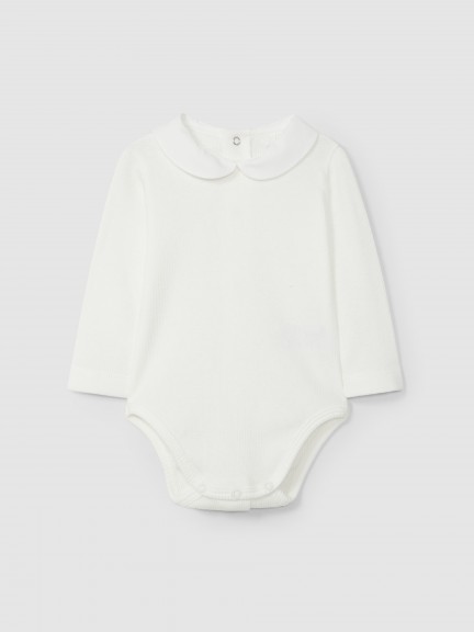 Bodysuit with round fabric collar Bodysuit with round fabric collar