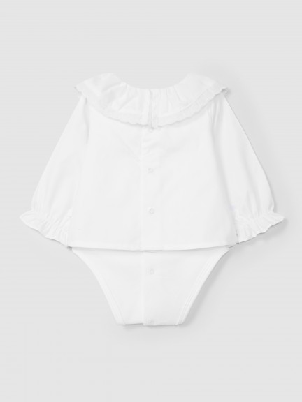 Body-blouse with embroidered ruffled collar Body-blouse with embroidered ruffled collar