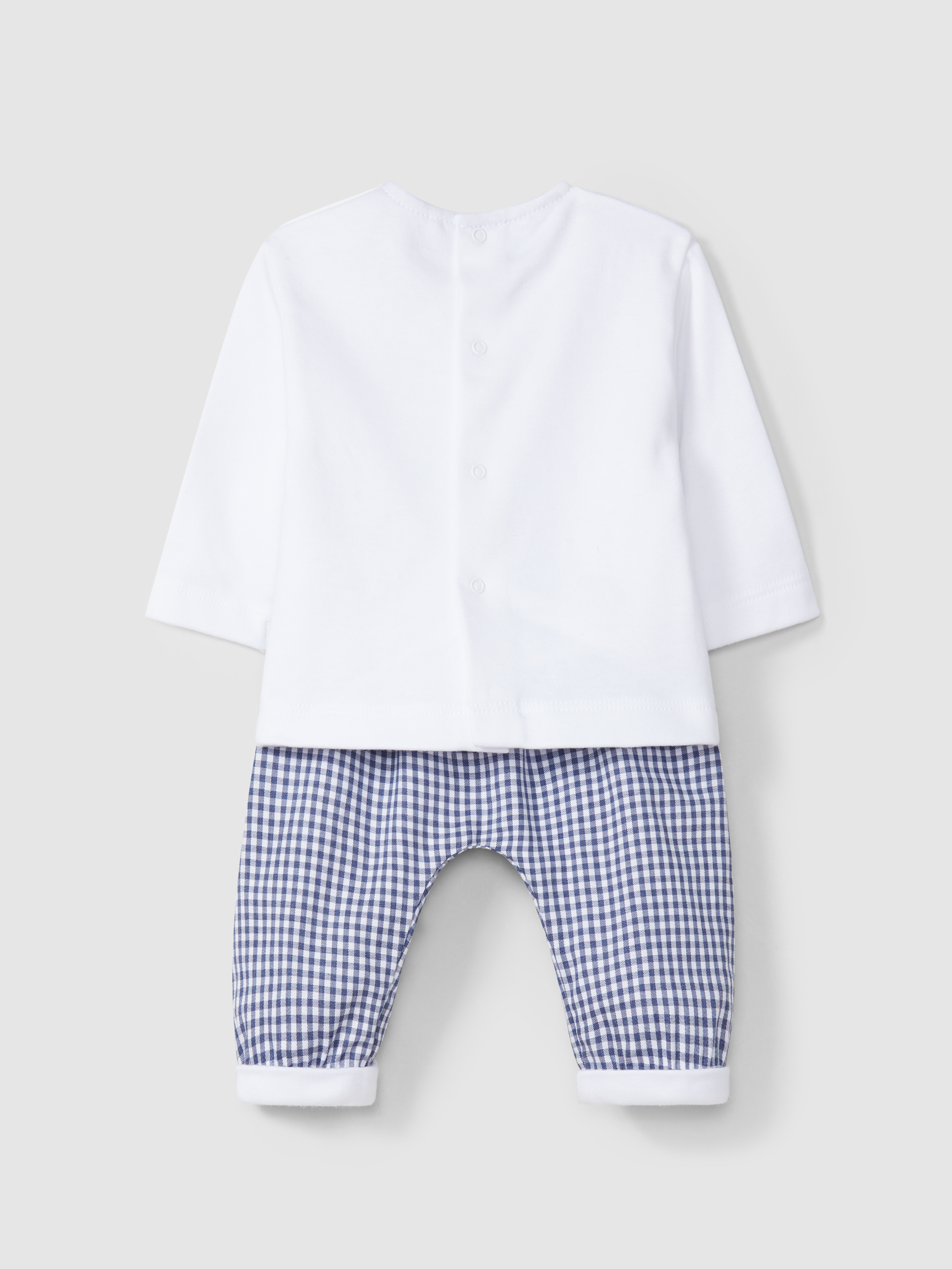 Two-piece printed pants and sweater set