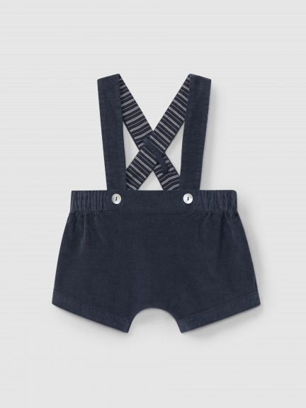 Micro-corduroy dungaree shorts Micro-corduroy dungaree shorts